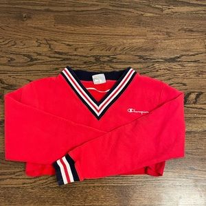 Red striped v-neck sweatshirt!